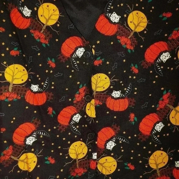 Basic Editions Halloween Fall Cats Vest Button Adult Women's Size XL - Picture 3 of 4